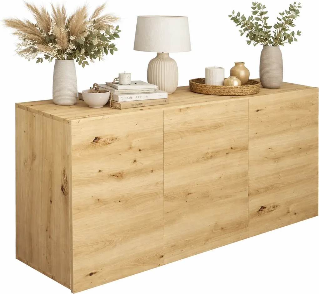 Wisząca komoda z półkami dąb artisan E0-C42