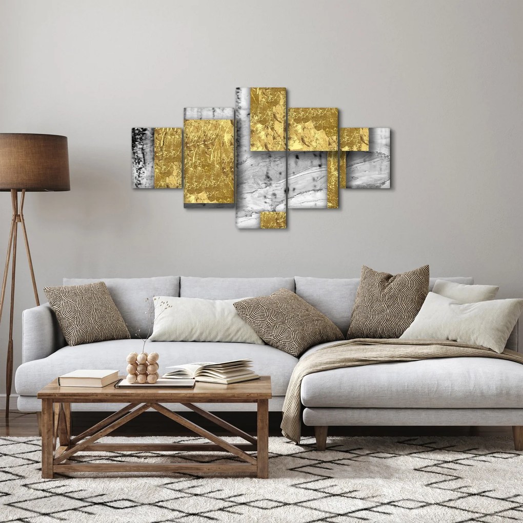 Obraz - Złote kwadraty N⁰3 (125x70 cm)