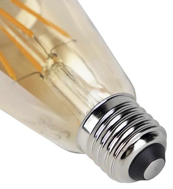 Zestaw 3 żarówek LED E27 ST64 złoto z czujnikiem zmierzchu 4W 400lm 2200K