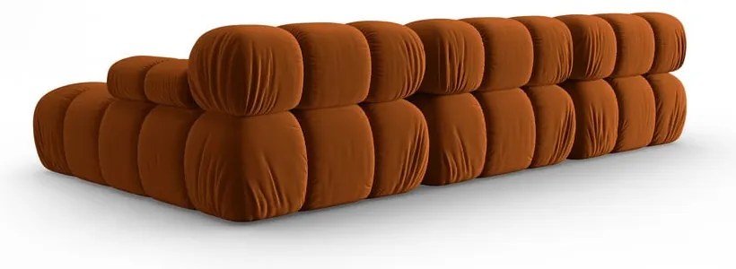Pomarańczowa aksamitna sofa 285 cm Bellis – Micadoni Home
