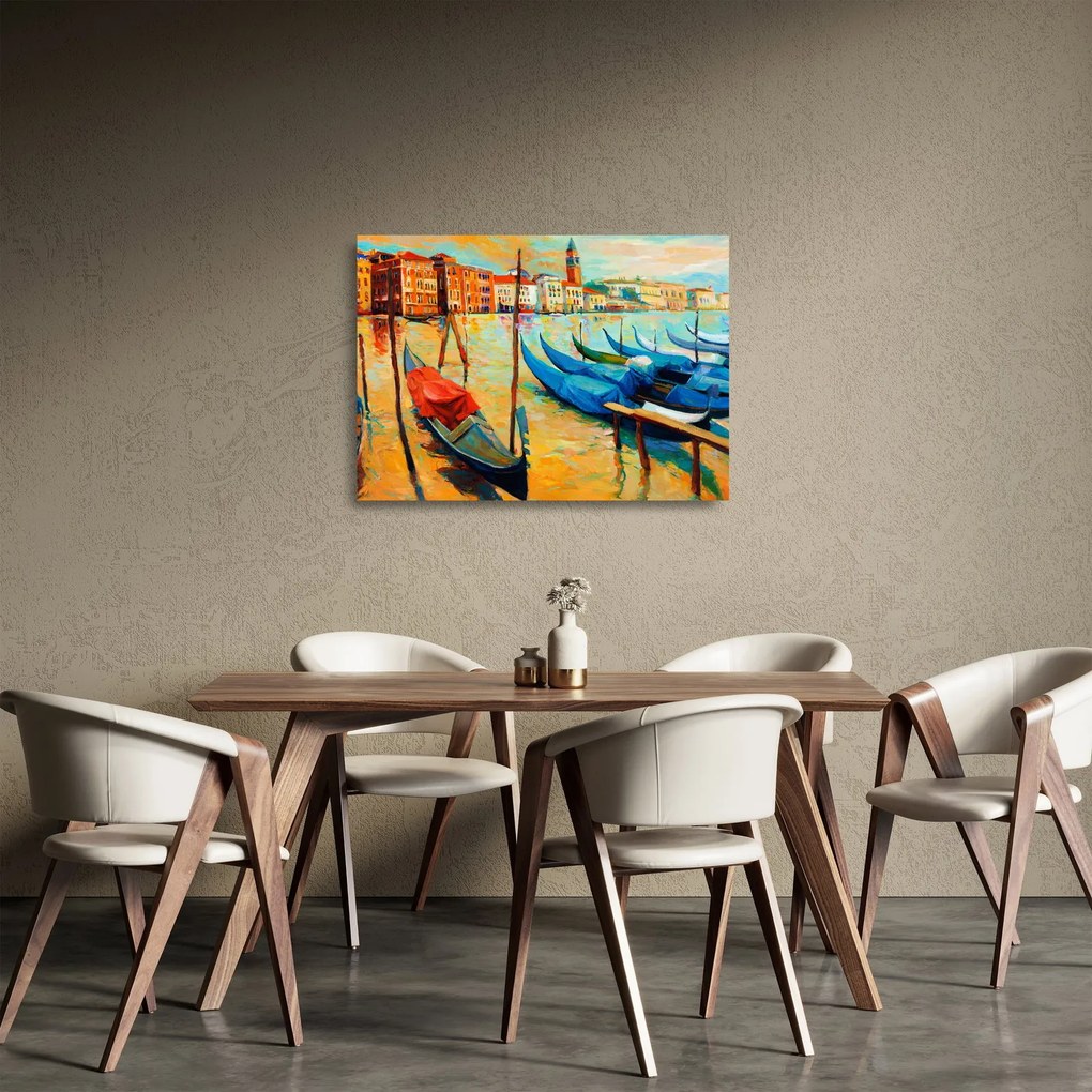 Obraz na szkle - Port w Wenecji (70x50 cm)
