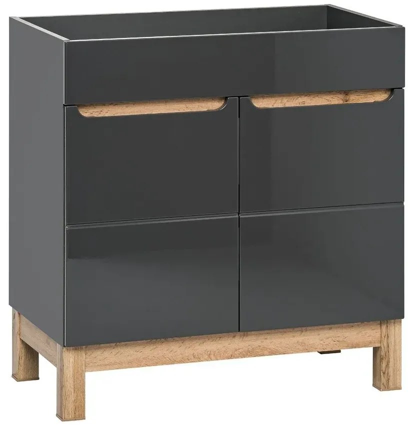 Grafitowa szafka łazienkowa z umywalką T9-E09