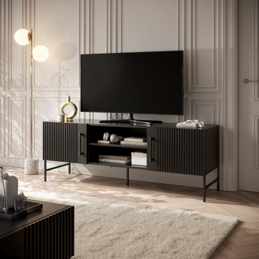 Stolik RTV RAFTT 152x55 cm, czarny