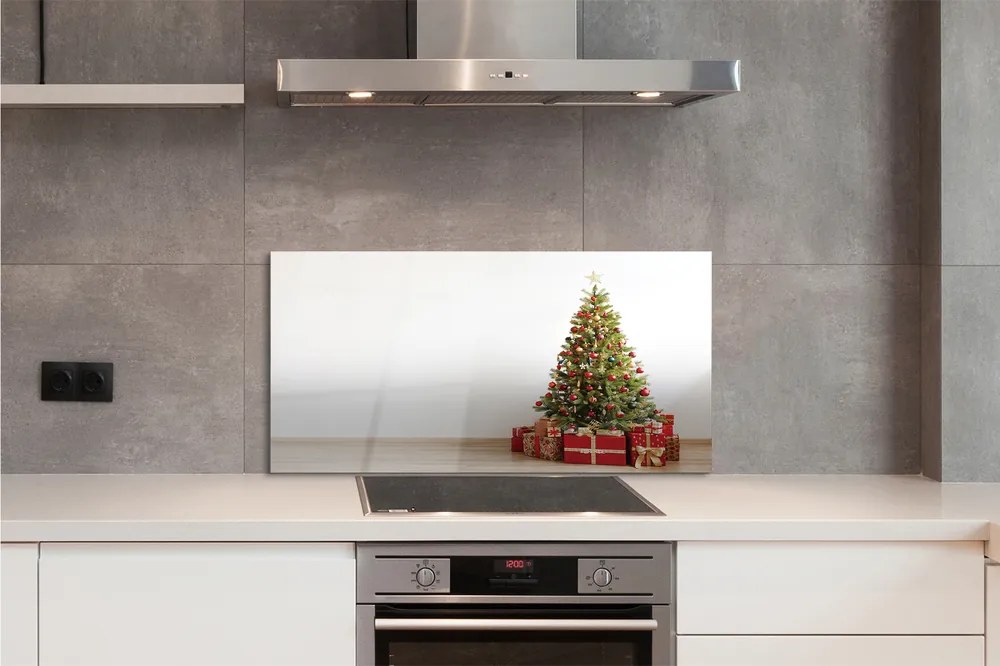 Szklany Panel Świąteczny Wystrój z Prezentami