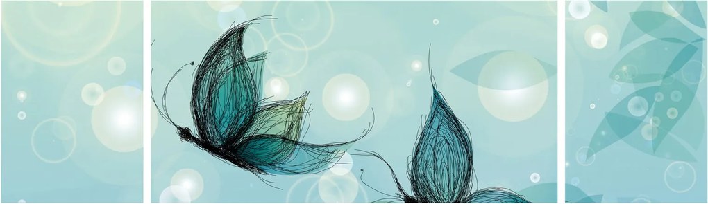 Obraz - Niebieskie motyle (170x50 cm)