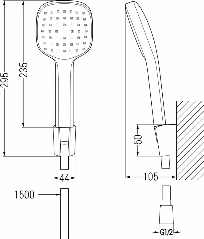Mexen R-33 zestaw prysznicowy punktowy, czarny - 785335052-70