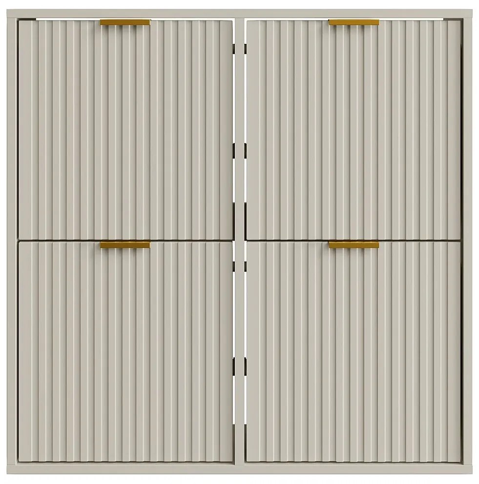 Szafka na buty z 4 klapami - Beżowo-złota - FRALYN by Pascal Morabito