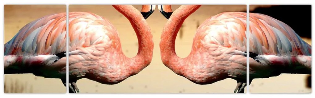 Obraz - dwa flamingi (170x50 cm)