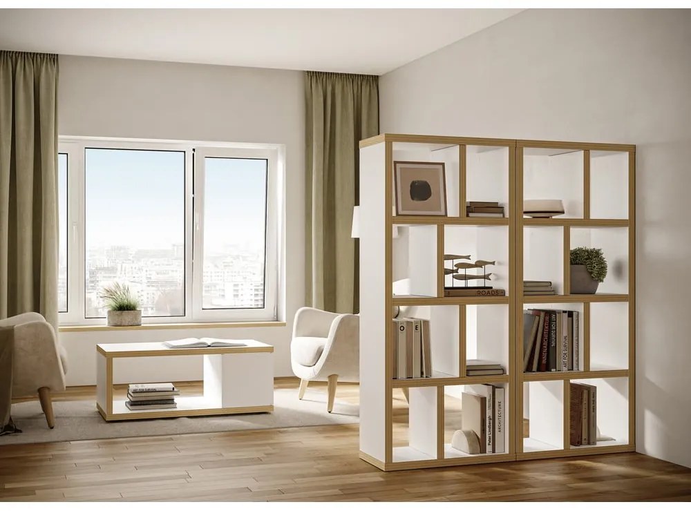Biało-naturalny regał 70x159 cm Berlin – TemaHome