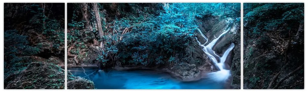 Obraz - Magiczna noc w tropikalnym lesie (170x50 cm)