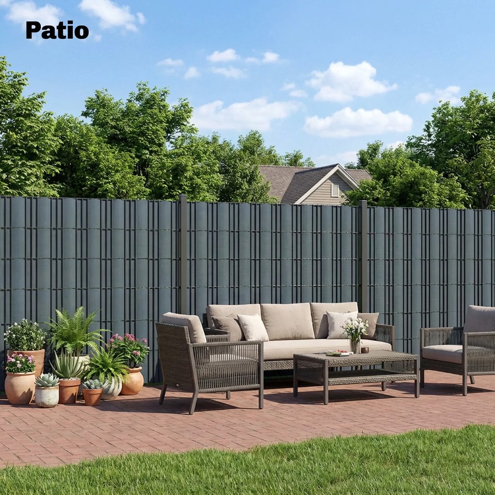 Outsunny Osłona ogrodowa 4 sztuki tworzywo sztuczne UV-odporna wodoodporna osłona z klipsami montażowymi 35m x 19cm szara | Aosom PL