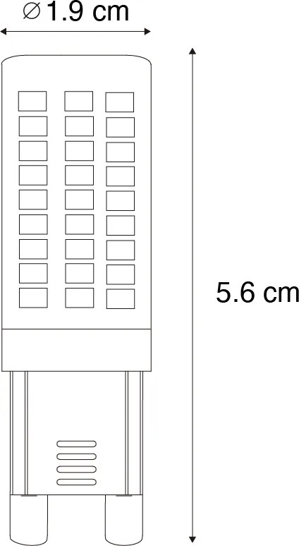 Zestaw 2 żarówek LED G9 z 3-stopniowym ściemnianiem, opalowe, 4,5 W, 500 lm, 2700 K