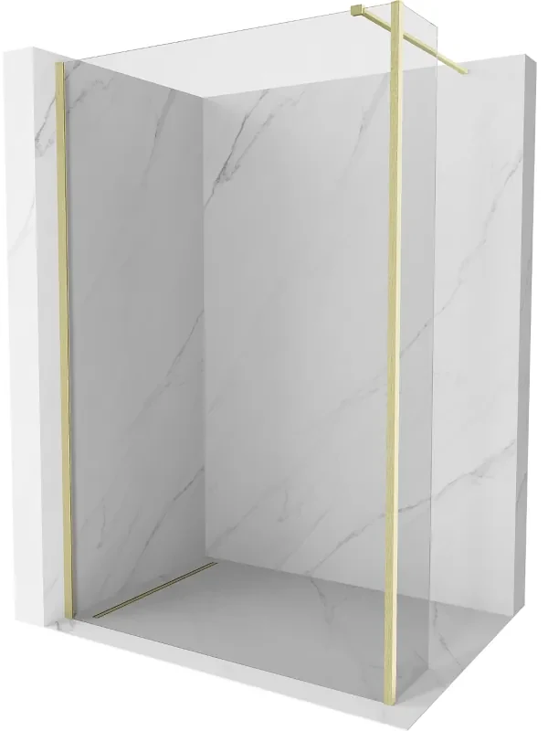 Mexen Kioto ścianka prysznicowa Walk-in 160 x 40 cm, transparent, złota szczotkowana - 800-160-212-55-00-040