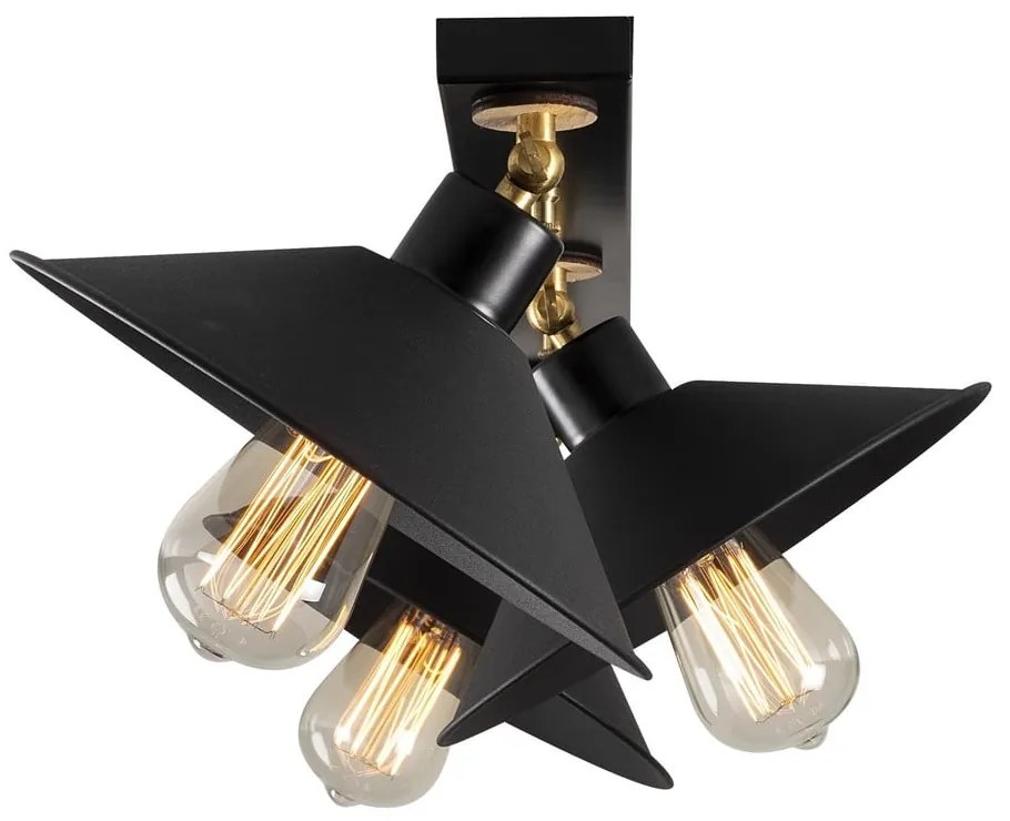 Czarna lampa sufitowa z metalowym kloszem ø 24 cm Berceste – Opviq lights