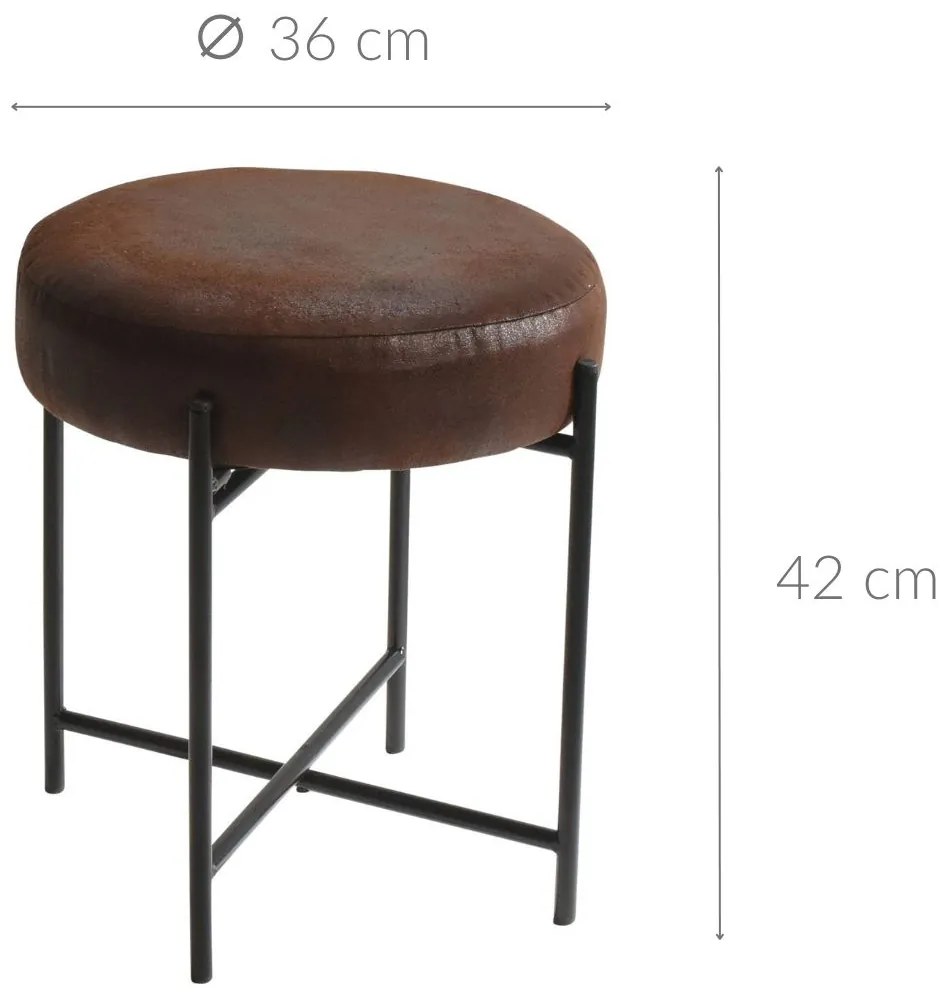 Taboret okrągły z metalowym stelażem, Ø 36 cm