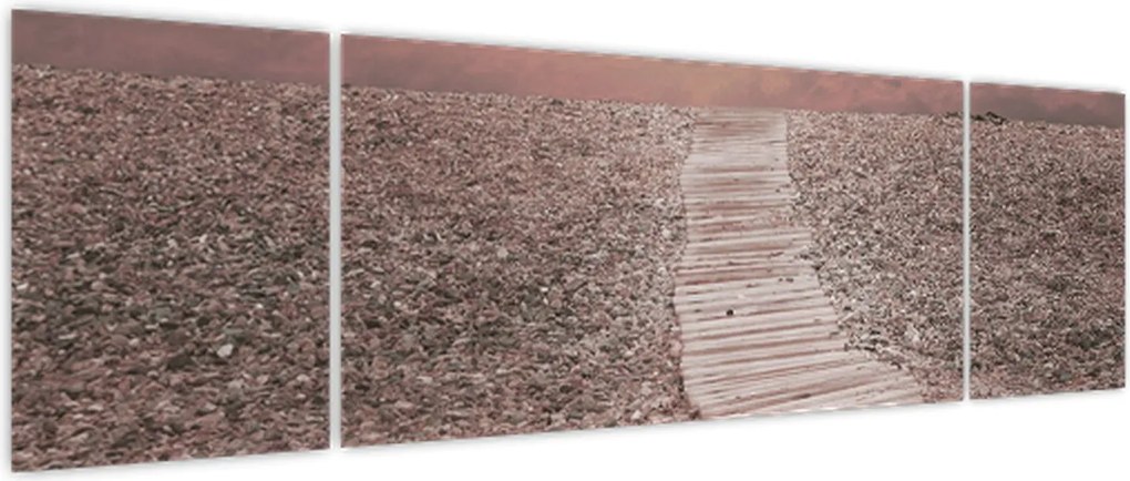 Obraz - Plaża żwirowa (170x50 cm)