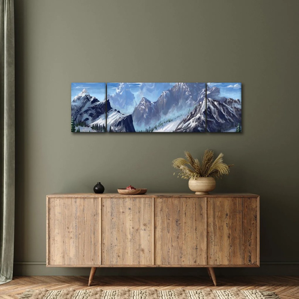 Obraz - Malowane góry (170x50 cm)