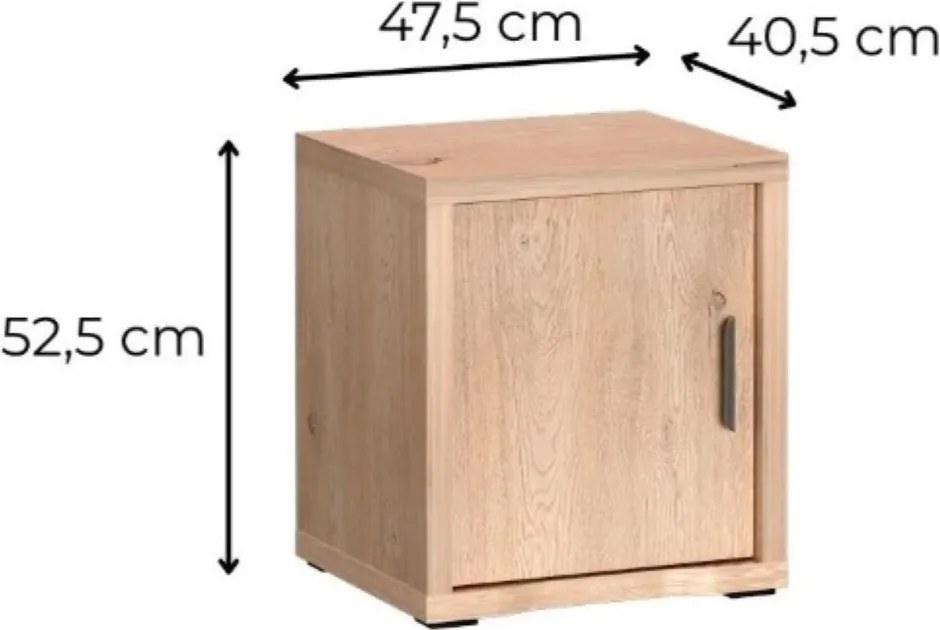 Szafka Nocna 209 BRESSO 47,5 cm Stolik Nocny do Sypialni