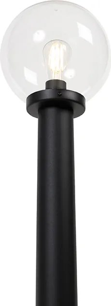 Lampa ogrodowa słupkowa czarna z przezroczystą kulą 100 cm IP44 - Sfera