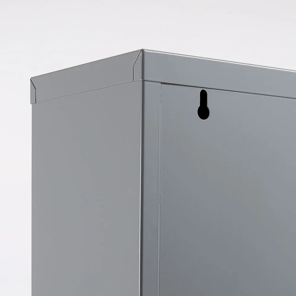 Jasnoszara metalowa uchylna szafka na buty 50x136x15 cm Ode – Kave Home