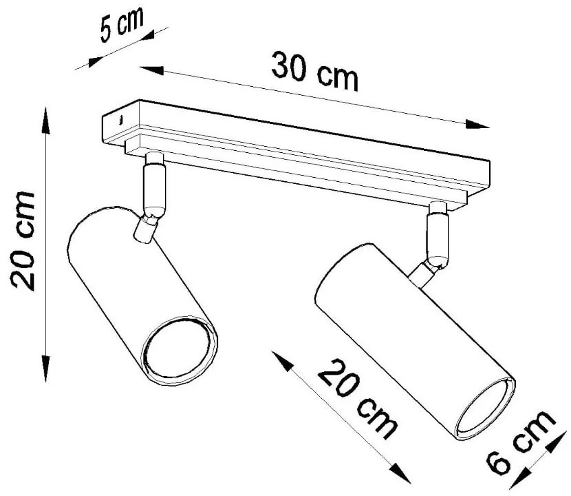 Biała lampa sufitowa 6x30 cm Mira – Nice Lamps