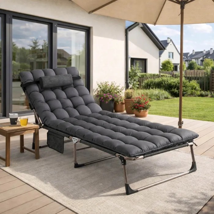 Leżak Ogrodowy VENUS 190x73 cm Szary