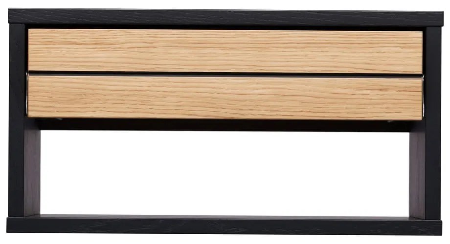 Czarno-naturalna wisząca szafka nocna w dekorze dębu Stripe – Woodman