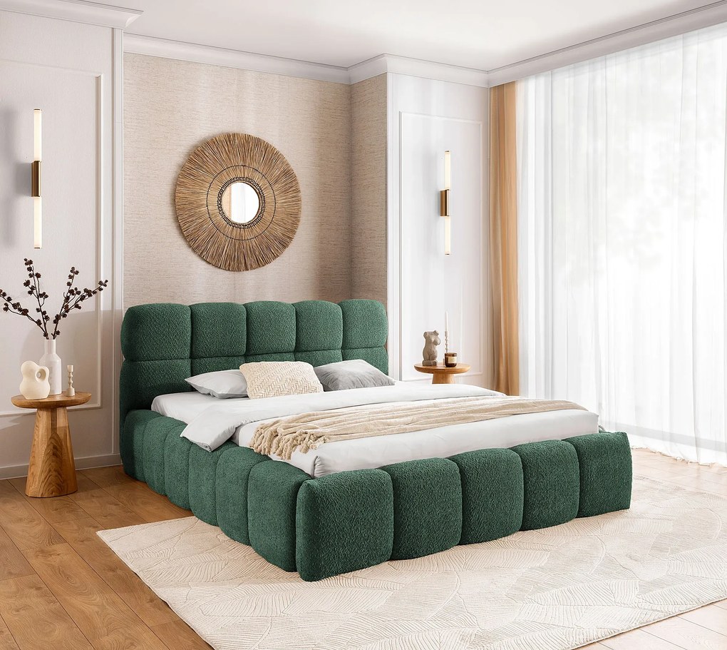 Zielone nowoczesne łóżko chmurka 5 rozmiarów P3-C20