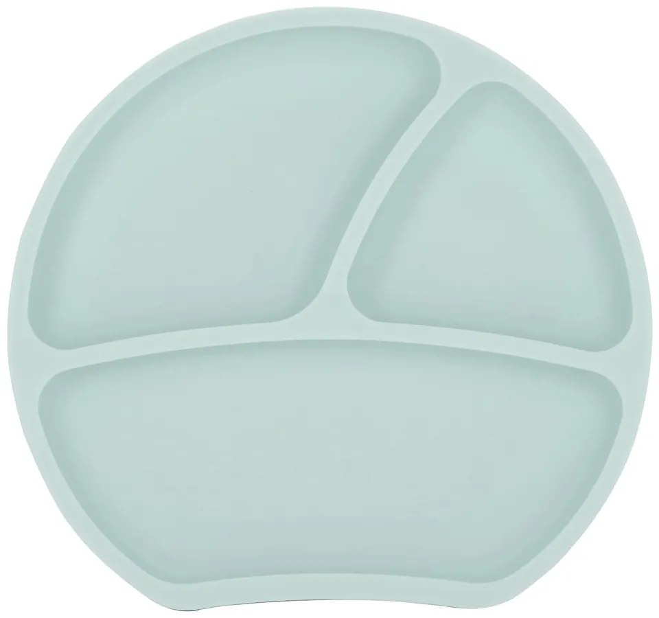 Jasnoniebieski silikonowy talerz dla dzieci 19x20,5 cm – Kindsgut