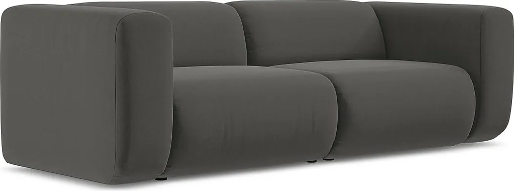 3-osobowa kanapa modułowa - z tkaniny welwetowej - stalowy - EKAHI