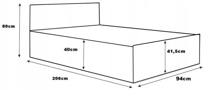 Łóżko 90x200cm z materacem i pojemnikiem na pościel PARTY 1 Wenge