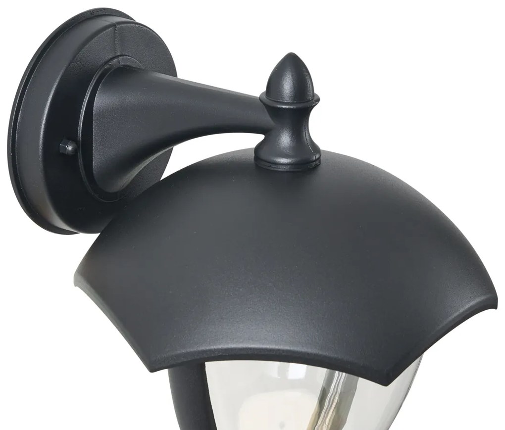 Zewnetrzna Inteligentna zewnętrzna lampa ścienna czarna z przezroczystym szkłem, w tym LED IP54 - Classica klasyczny/Antyczny Oswietlenie zewnetrzne