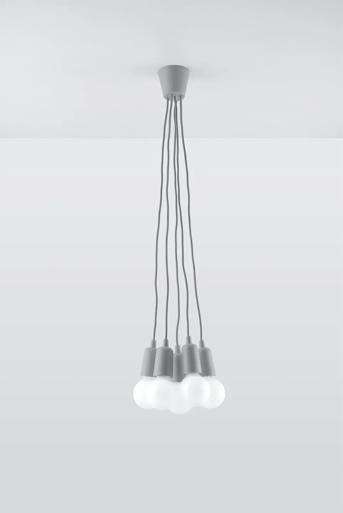 Szara lampa wisząca z regulacją zwisów - EX543 P7-N66