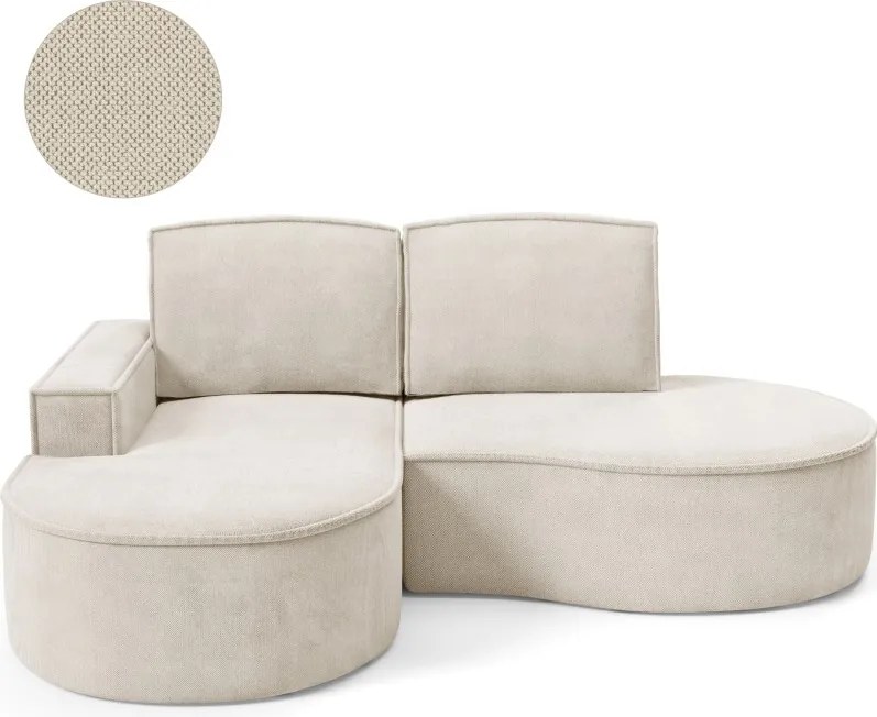 Narożnik MOLLY Lewostronny bez funkcji spania, wolnostojący tkanina CURIO 09 Beżowy