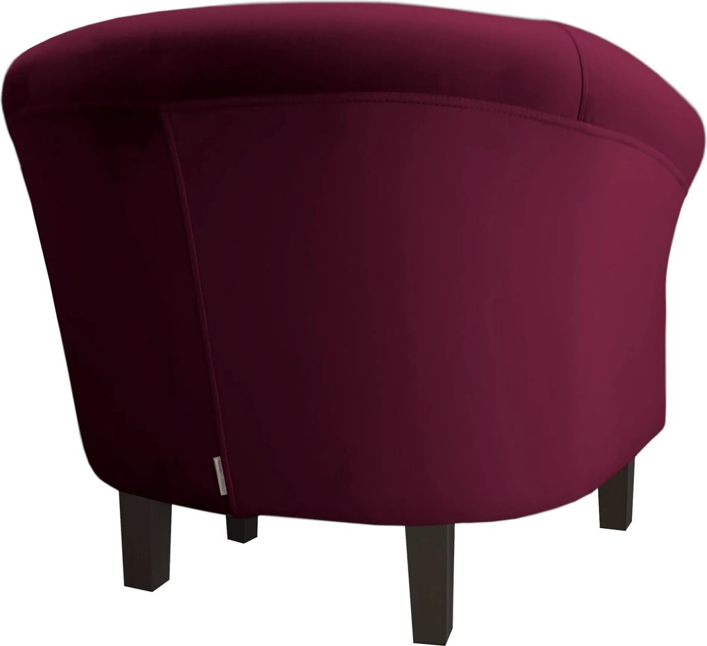 Fotel Milo tkanina Welur wygodny fotel tapicerowany do salonu i sypialni : Kolor nogi - Venge, Kolor tkaniny - VELVET - MG02, Wysokość nogi - 15 cm