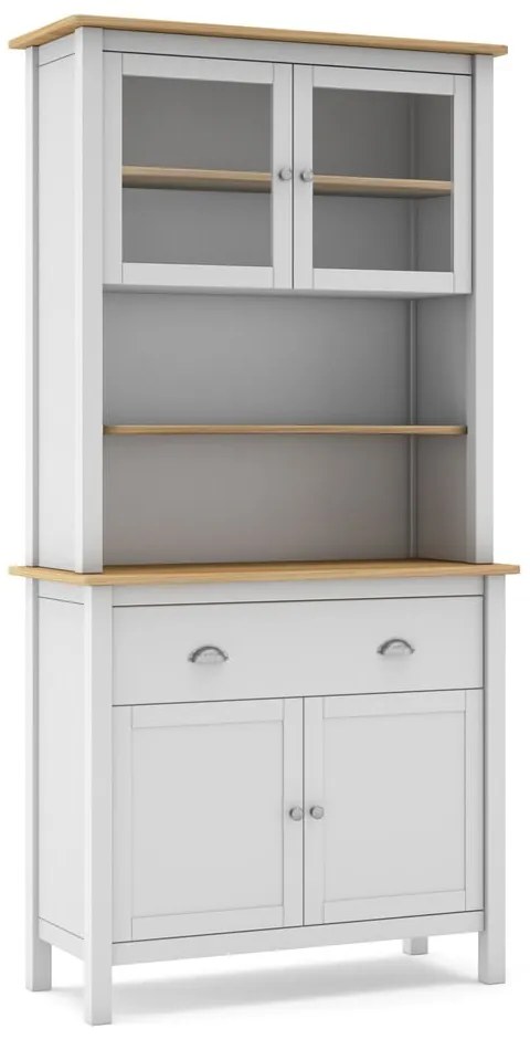 Biała witryna z litego drewna sosnowego 90x180,5 cm Misti – Marckeric