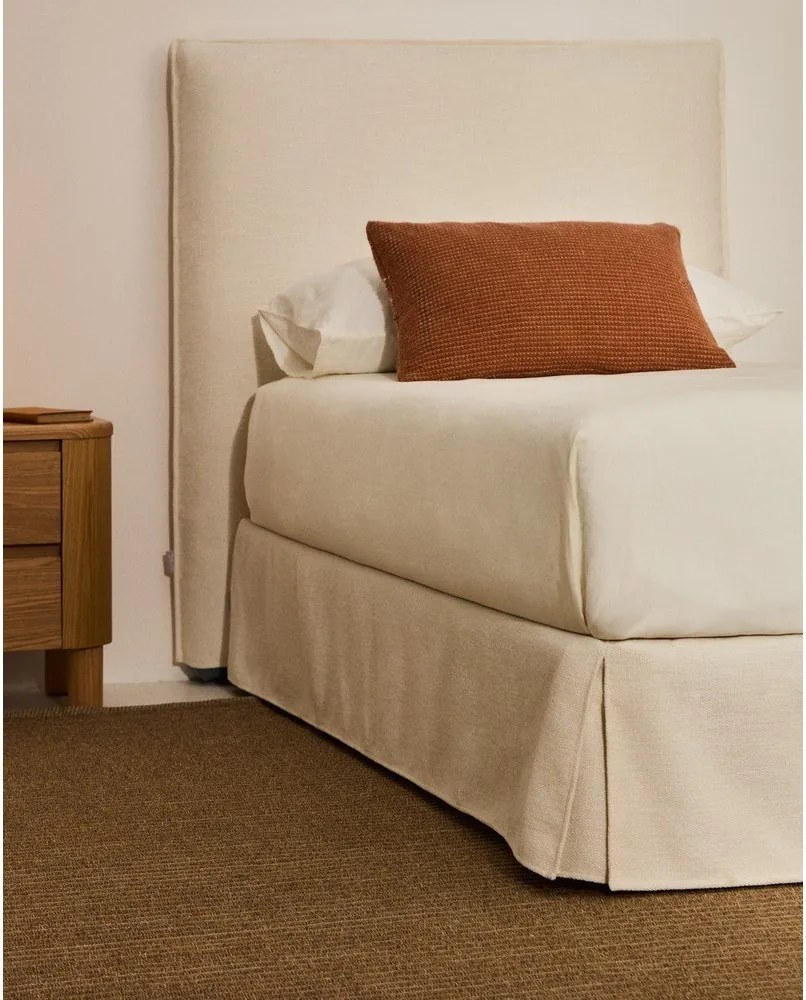 Białe tapicerowane łóżko jednoosobowe bez zagłówka 90x200 cm Jaira – Kave Home