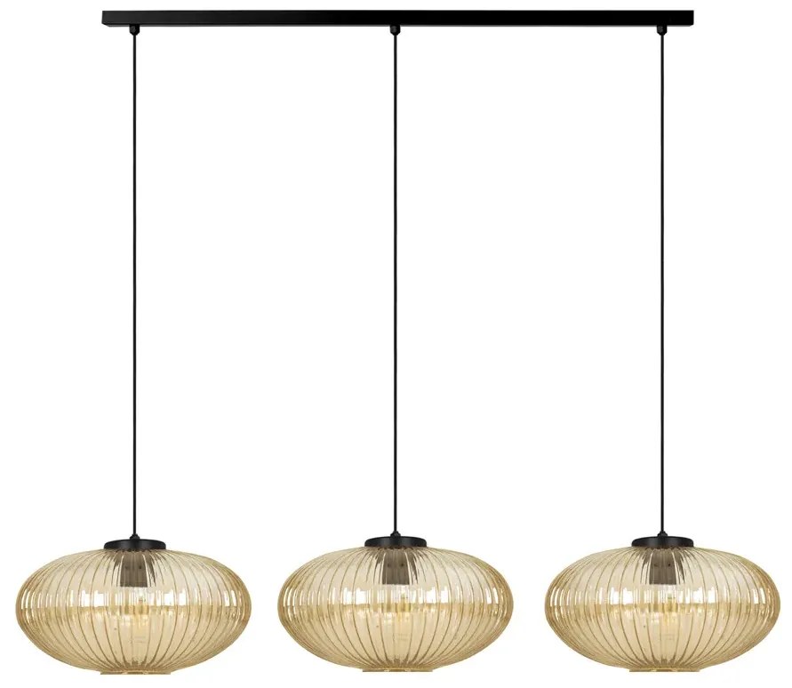 Wisząca lampa z ryflowanymi kloszami beżowa Z0-N22