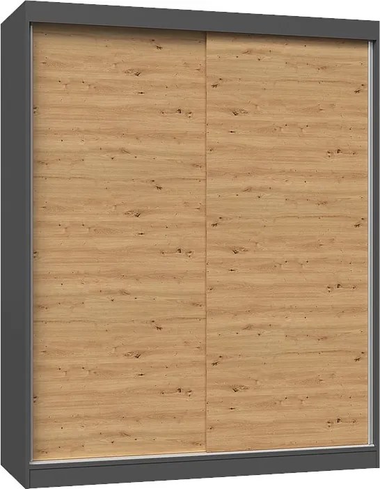 Szafa Iga 160 | Antracyt/Dąb Artisan | 160x61x200 cm | Drzwi przesuwne