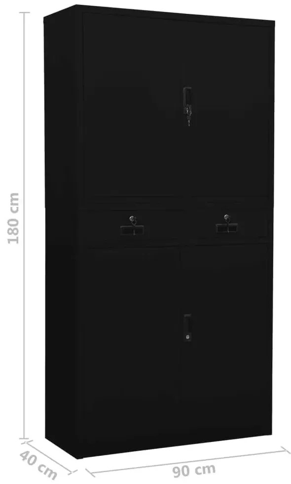 Czarna zamykana szafa na segregatory L3-R19