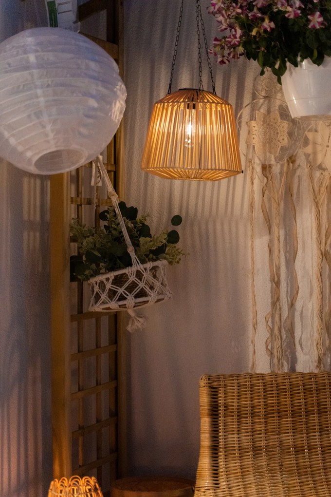 Lampa solarna wisząca Jily, boho, Ø 28 cm