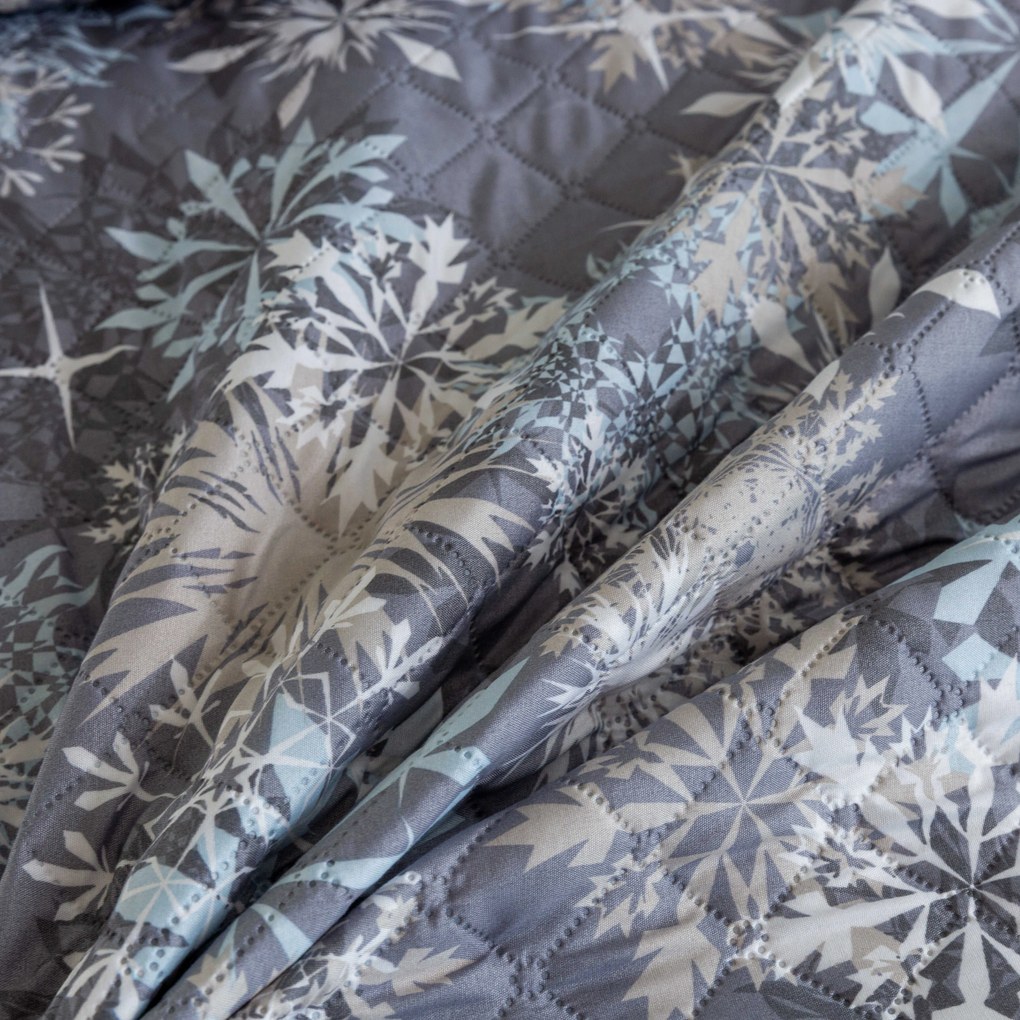 Narzuta na łóżko SNOWFLAKE, niebiesko-szary Rozmiar: 170 x 210 cm