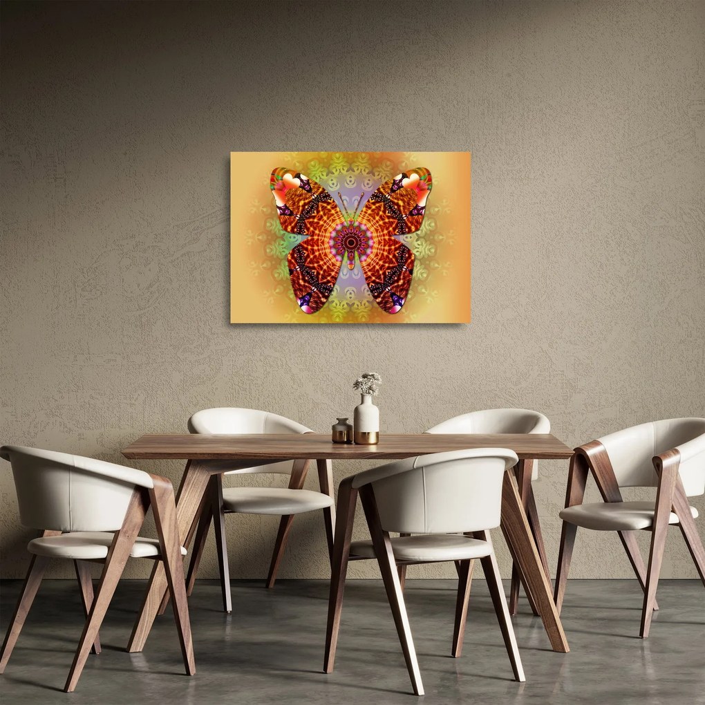 Obraz na szkle - Etno motyl (70x50 cm)