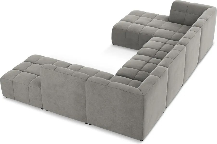 Szary aksamitny narożnik (w kształcie litery U) Aloha – Makamii