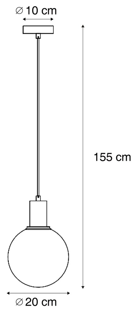 Designerska lampa wisząca czarna z przezroczystym szkłem 20 cm - MallonDesignerski Oswietlenie wewnetrzne