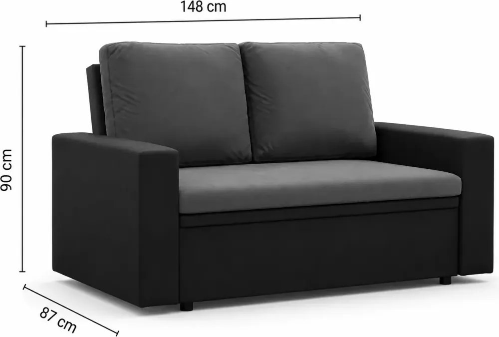 Sofa Landi z funkcją spania i pojemnikiem – nowoczesna kanapa rozkładana