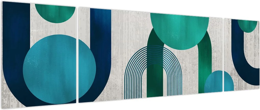 Obraz - Linie i okrągłe kształty (170x50 cm)