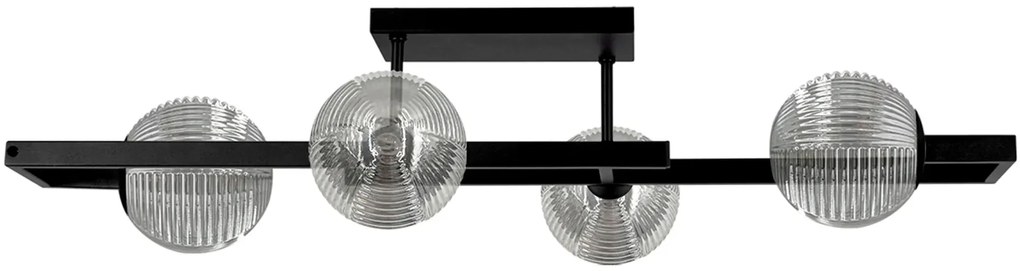 Sufitowa lampa z czterema kloszami grafitowa K3-L77