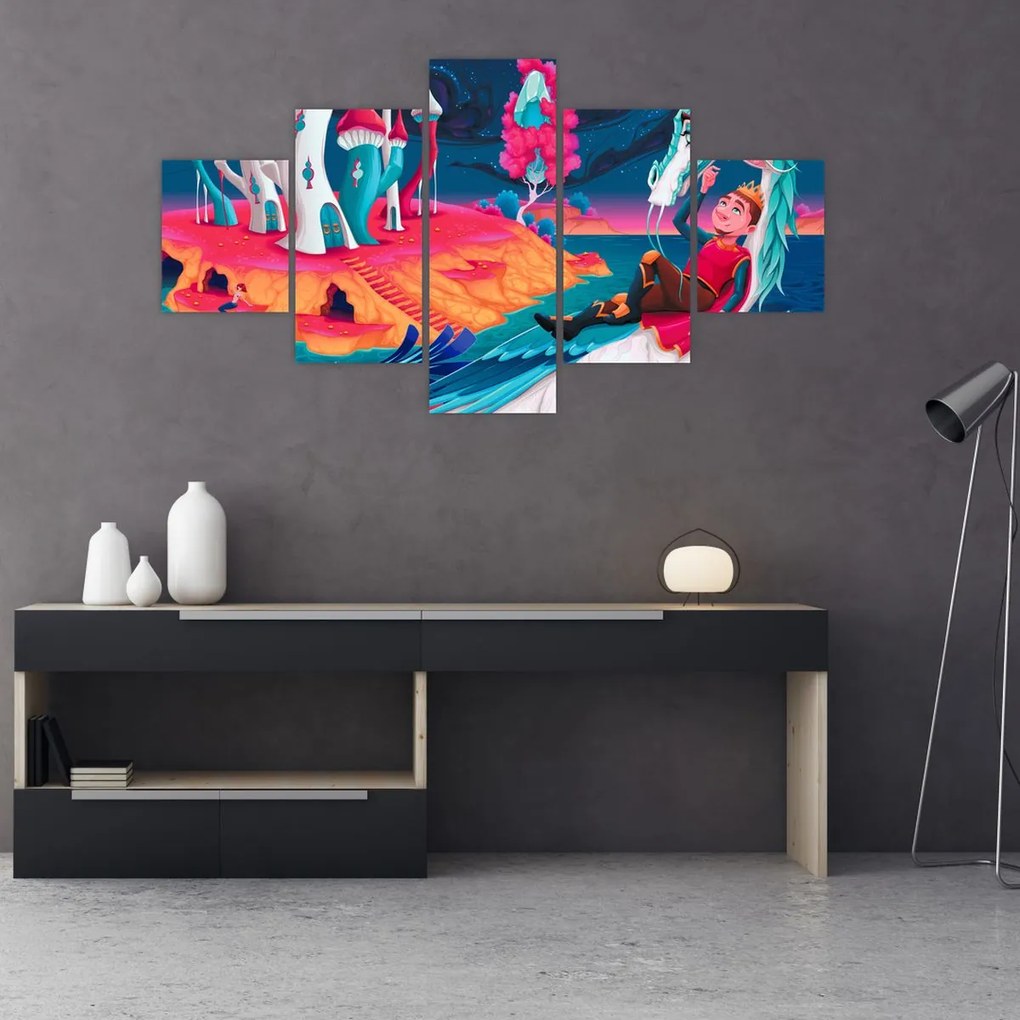 Obraz - Książę i smocza księżniczka (125x70 cm)
