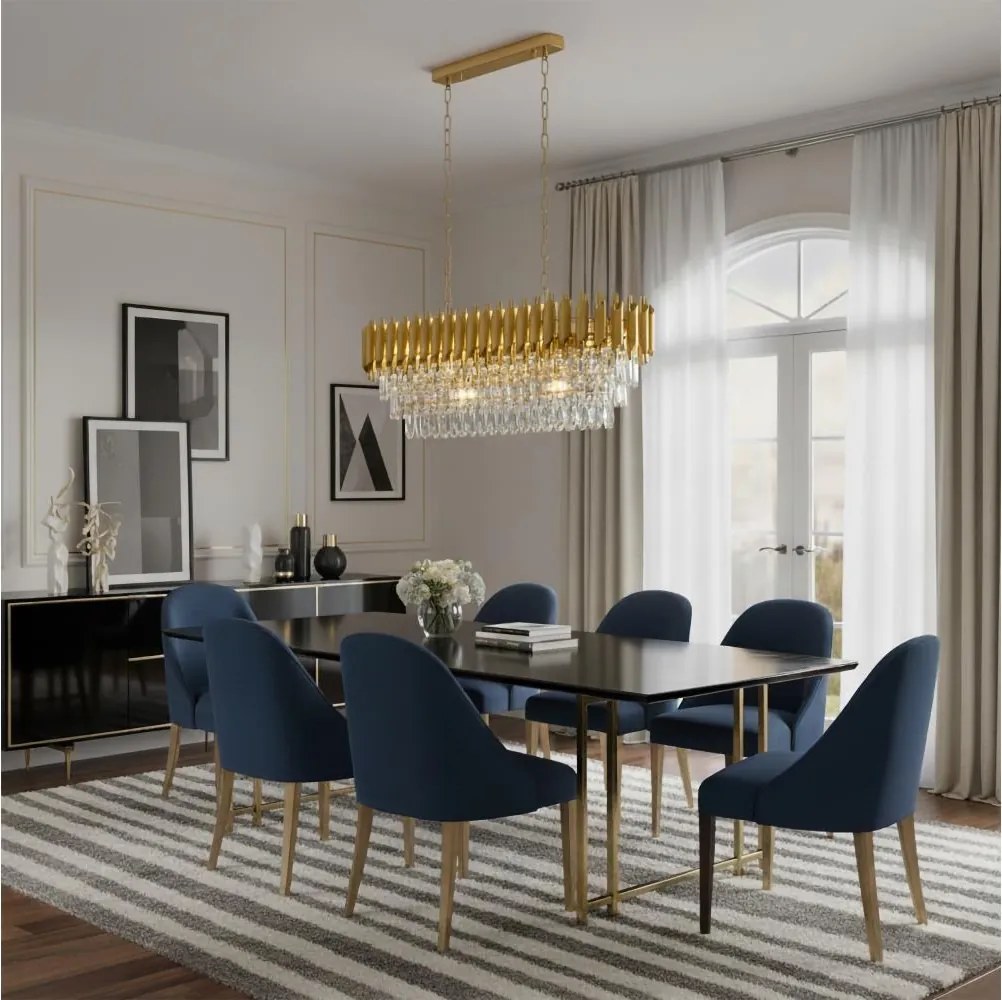 Brilagi - Żyrandol na łańcuchu ECLIPSE 10xE14/10W/230V 78x28 cm złoty